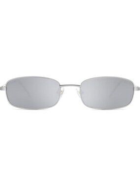SOJOS Small Unisex Rectangle Sunglasses Retro 80s Chic Narrow Silver/Silver